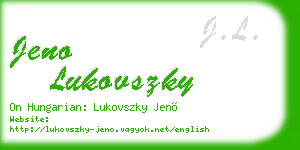 jeno lukovszky business card
